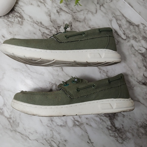 VIONIC Beach Mens 8 army green Skipper Slip-On Casual Comfort Shoes canvas - Picture 4 of 8